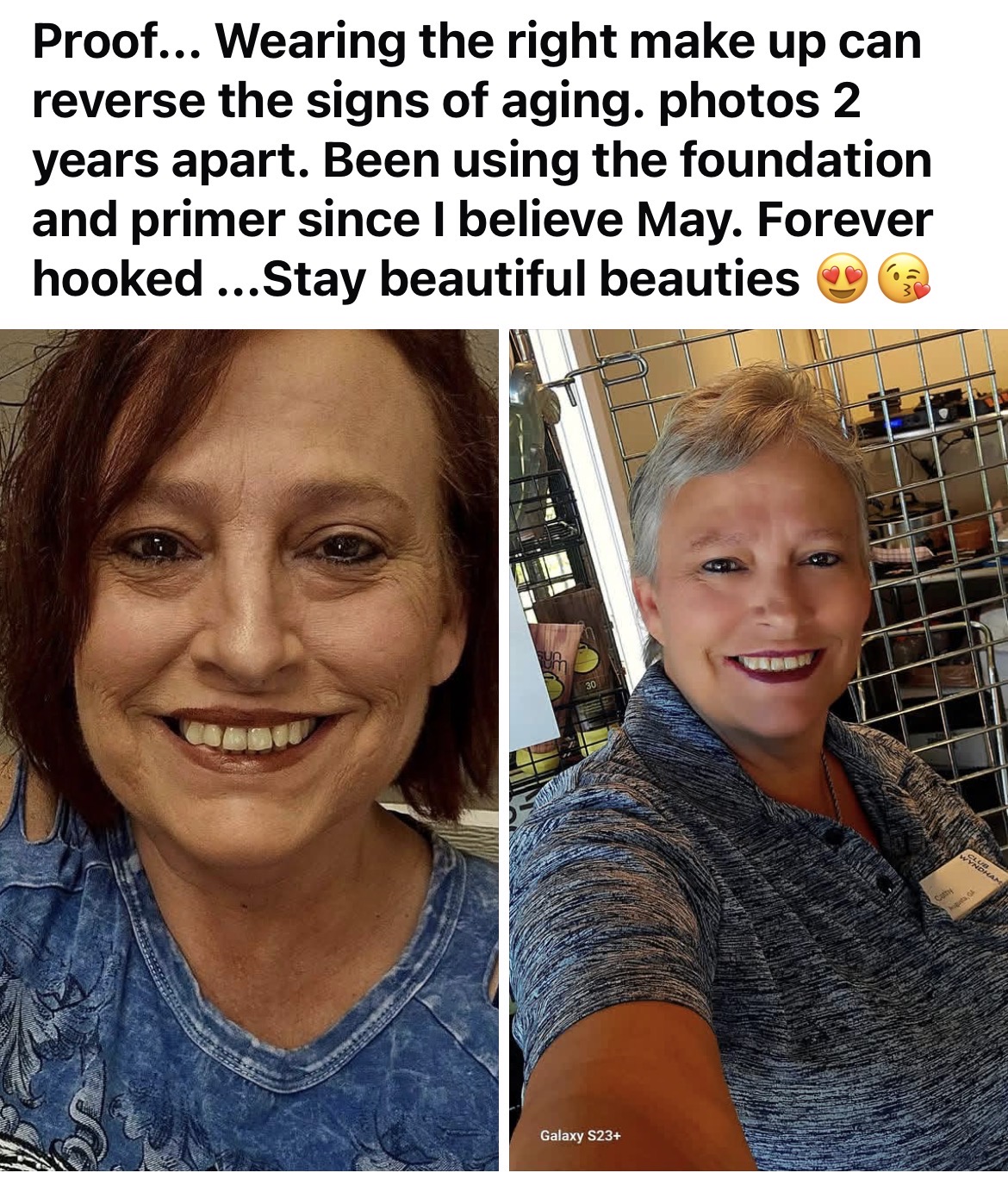 Client before and after photos taken two years apart